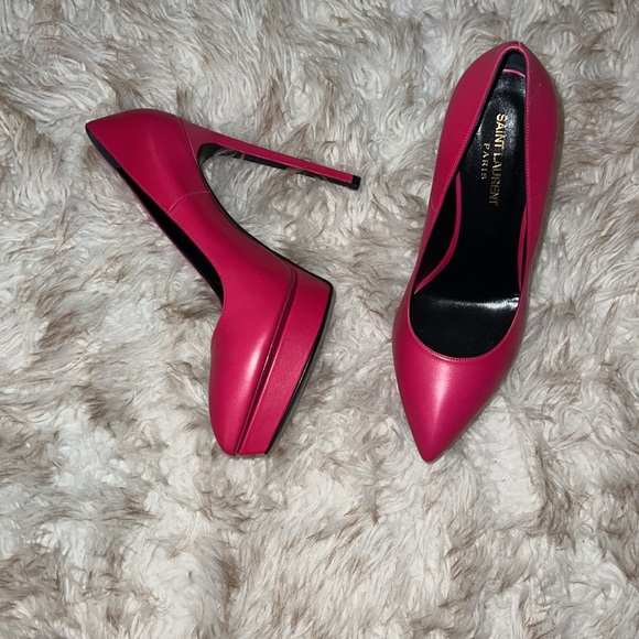 SAINT LAURENT JANIS LEATHER PLATFORM PUMPS - Picture 7 of 9